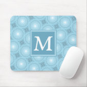 Tapis De Souris Monogramme ange bleu cercles motif (Avec souris)