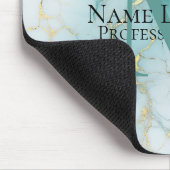 Tapis De Souris Monogramme Aqua Marble sur mesure (Coin)