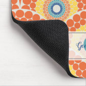 Tapis De Souris Monogramme Art Déco Egée Été Radiant Mandala (Coin)