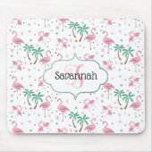 Tapis De Souris Monogramme atomique de style de Flamants roses et (Devant)