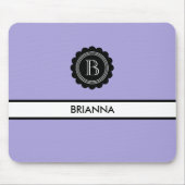 Tapis De Souris Monogramme Aura Indigo et noir (Devant)