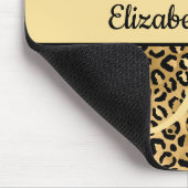 Tapis De Souris Monogramme Black Gold Empreinte de léopard Cheetah (Coin)