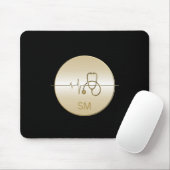 Tapis De Souris Monogramme Black Gold Médicale Stethoscope Heartbe (Avec souris)