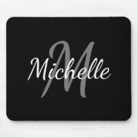 Monogramme blanc et noir moderne simple