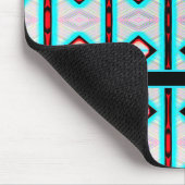 Tapis De Souris Monogramme blanc Motif rouge Diamant bleu moderne (Coin)