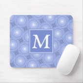 Tapis De Souris Monogramme bleu cercles motif (Avec souris)