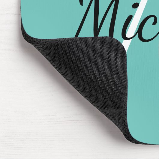 Tapis De Souris Monogramme bleu clair minimal initial + nom (Coin)