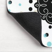 Tapis De Souris Monogramme bleu et jaune de motif de points de (Coin)