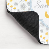 Tapis De Souris Monogramme bleu jaune et gris Motif Mousepad (Coin)
