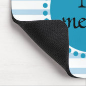 Tapis De Souris Monogramme Bleu Turquoise Or strié Cercle (Coin)