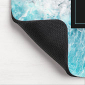Tapis De Souris Monogramme Blue Black Ocean Waves (Coin)