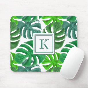 Tapis De Souris Monogramme botanique vert moderne