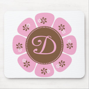 Tapis De Souris Monogramme Brown et rose D