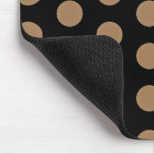 Tapis De Souris Monogramme Brown Polka Point noir blanc Script (Coin)