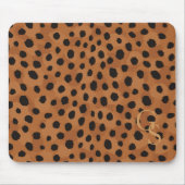 Tapis De Souris Monogramme brun chic d'impression de guépard (Devant)