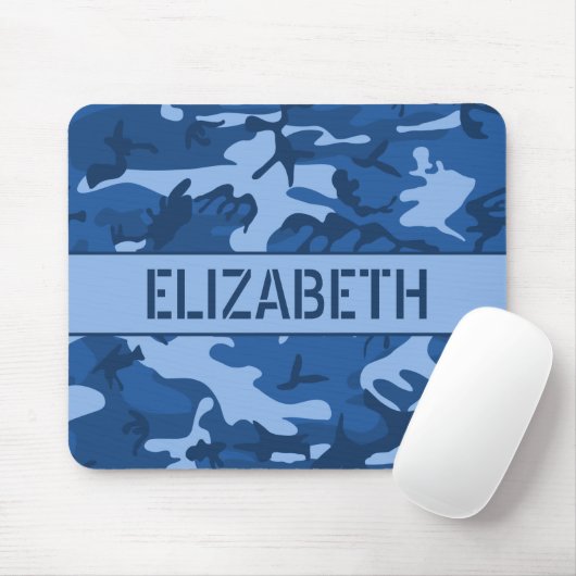 Tapis De Souris Monogramme Camouflage Bleu (Avec souris)