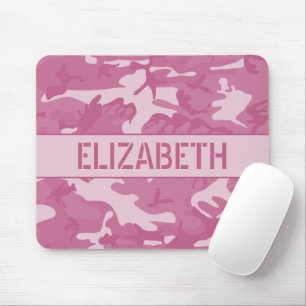 Tapis De Souris Monogramme camouflage rose