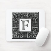 Tapis De Souris Monogramme Celtique "F" argenté (Avec souris)