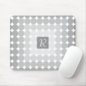 Tapis De Souris Monogramme Cercles Gris Moderne (Avec souris)