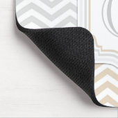 Tapis De Souris Monogramme Chevron d'or de gris argenté (Coin)