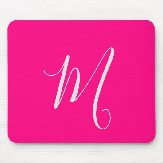 Tapis De Souris monogramme chic rose chaud (Devant)
