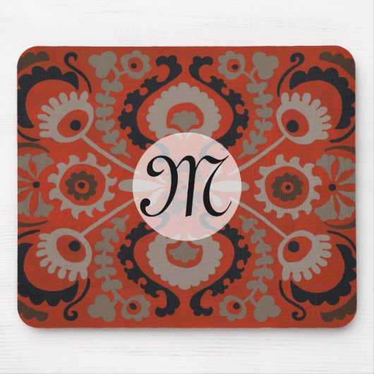 Tapis De Souris Monogramme | Cinnabar Suzani I (Devant)
