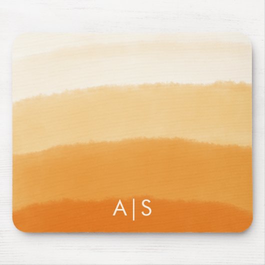 Tapis De Souris Monogramme Citrouille d'aquarelle initial Orange O (Devant)