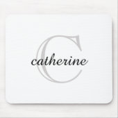 Tapis De Souris Monogramme classique en blanc clair (Devant)