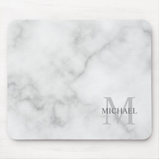 Tapis De Souris Monogramme classique personnalisé et apparence en (Devant)