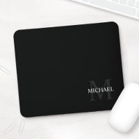 Monogramme classique personnalisé et nom noir