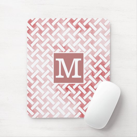 Tapis De Souris Monogramme classique Smokey Red Loose Weave II (Avec souris)