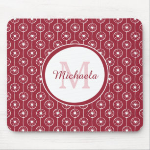Tapis De Souris Monogramme Cœur Rouge
