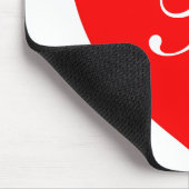 Tapis de souris Monogramme Cœur Rouge (Coin)