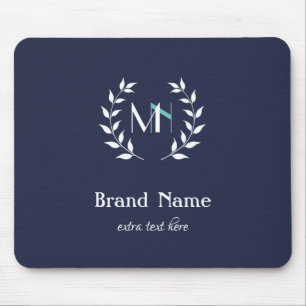 Tapis de souris Monogramme Couronne de Laurier Ble