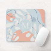 Tapis De Souris Monogramme d'art botanique Abstrait moderne (Avec souris)