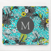 Tapis De Souris Monogramme d'Art Floral Exotique Abstrait (Devant)