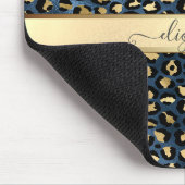 Tapis De Souris Monogramme de bronze noir Motif léopard (Coin)