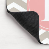 Tapis De Souris Monogramme de char rose pâle rose (Coin)