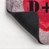 Tapis De Souris Monogramme de coeur en pierre Personnaliser (Coin)