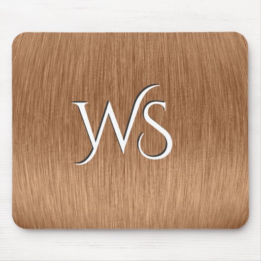 Tapis De Souris Monogramme de cuivre brossé (Devant)