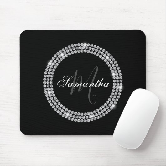 Tapis De Souris Monogramme de diamants (Avec souris)