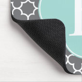 Tapis De Souris Monogramme de feuille de papier gris gris (Coin)