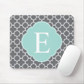 Tapis De Souris Monogramme de feuille de papier gris gris (Avec souris)