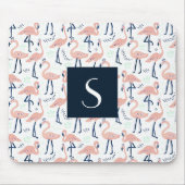 Tapis De Souris Monogramme de Flamant rose rose (Devant)
