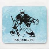 Tapis De Souris Monogramme de gardien des objectifs de hockey sur (Devant)