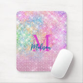 Tapis De Souris monogramme de la fausse parties scintillant rose u (Avec souris)