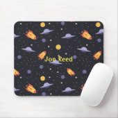 Tapis De Souris Monogramme de l'espace externe rétro (Avec souris)