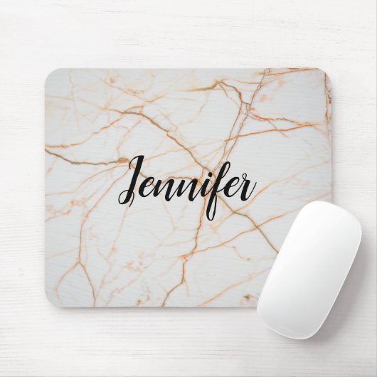 Tapis De Souris Monogramme de marbre doré (Avec souris)