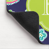 Tapis De Souris Monogramme de marguerite bohème coloré (Coin)