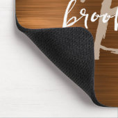 Tapis De Souris Monogramme de métal brossé orange brûlé en écritur (Coin)